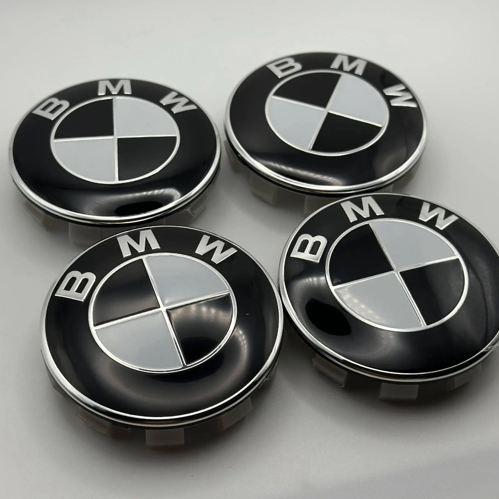 BMW Black Wheel Center Caps - SET OF 4 - NWT